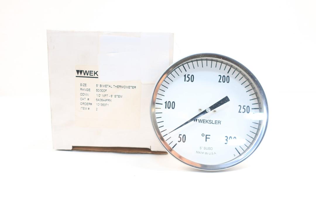 WEKSLER 5A0644FRX BIMETAL THERMOMETER 5IN 50-300F D645060