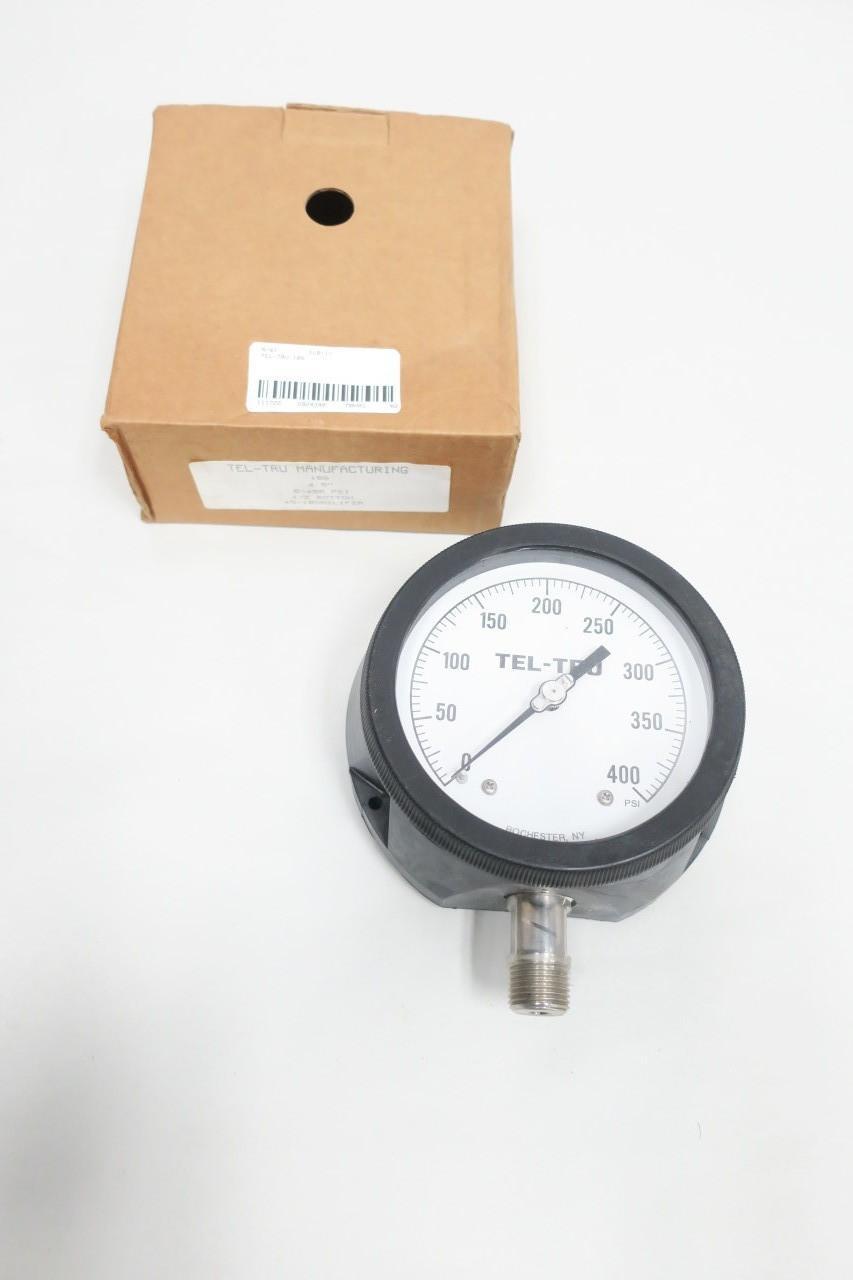 TEL-TRU 45-10SR2L1F2A PRESSURE GAUGE 4-1/2IN 0-400PSI 1/2IN NPT