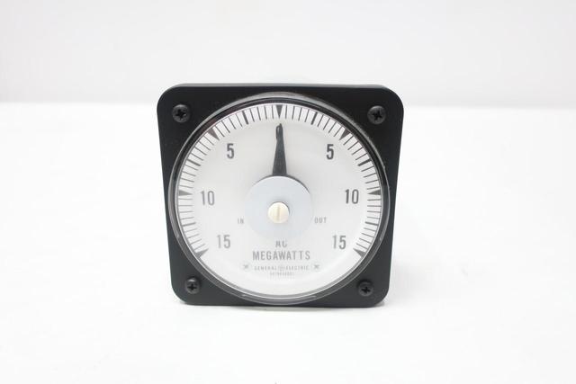 GENERAL ELECTRIC GE 50-103222ANEF1BEDCW POWER PANEL METER 15-0-15AC MEGAWATTS