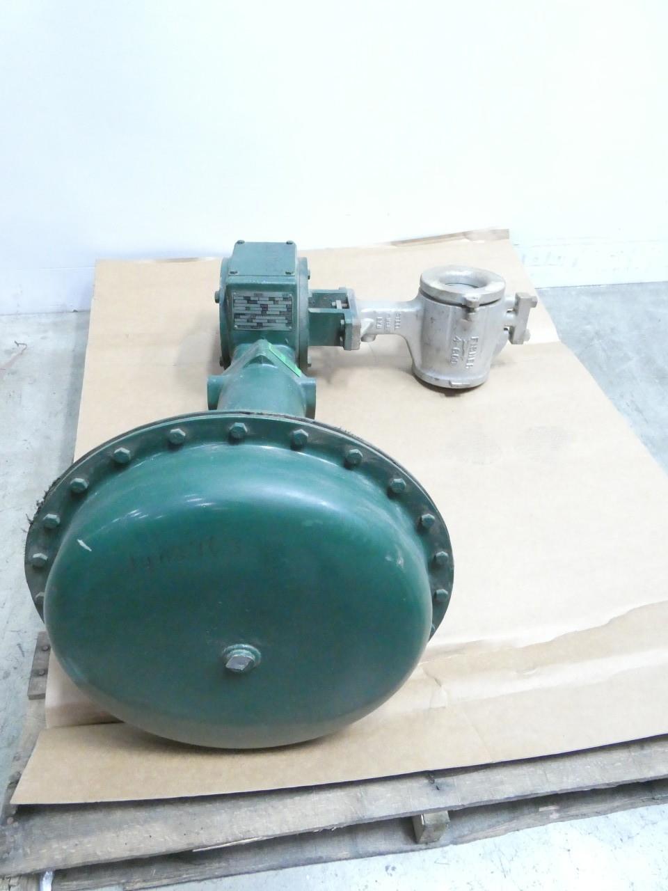 FISHER V100 1051 SIZE 60 PNEUMATIC STEEL WAFER CONTROL VALVE 4IN 600