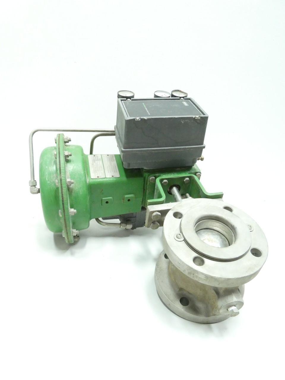FISHER V150 1052 3610T PNEUMATIC STAINLESS FLANGED CONTROL VALVE 150 3IN