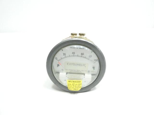 DWYER 4100C CAPSUHELIC PRESSURE GAUGE 4IN 1/4IN NPT 0-100IN-H2O