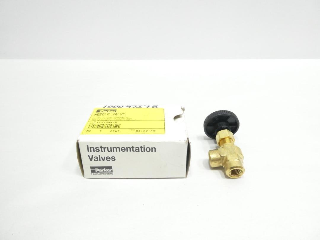 PARKER 4F-V6AN-B MANUAL NPT BRASS NEEDLE VALVE 1/4IN 