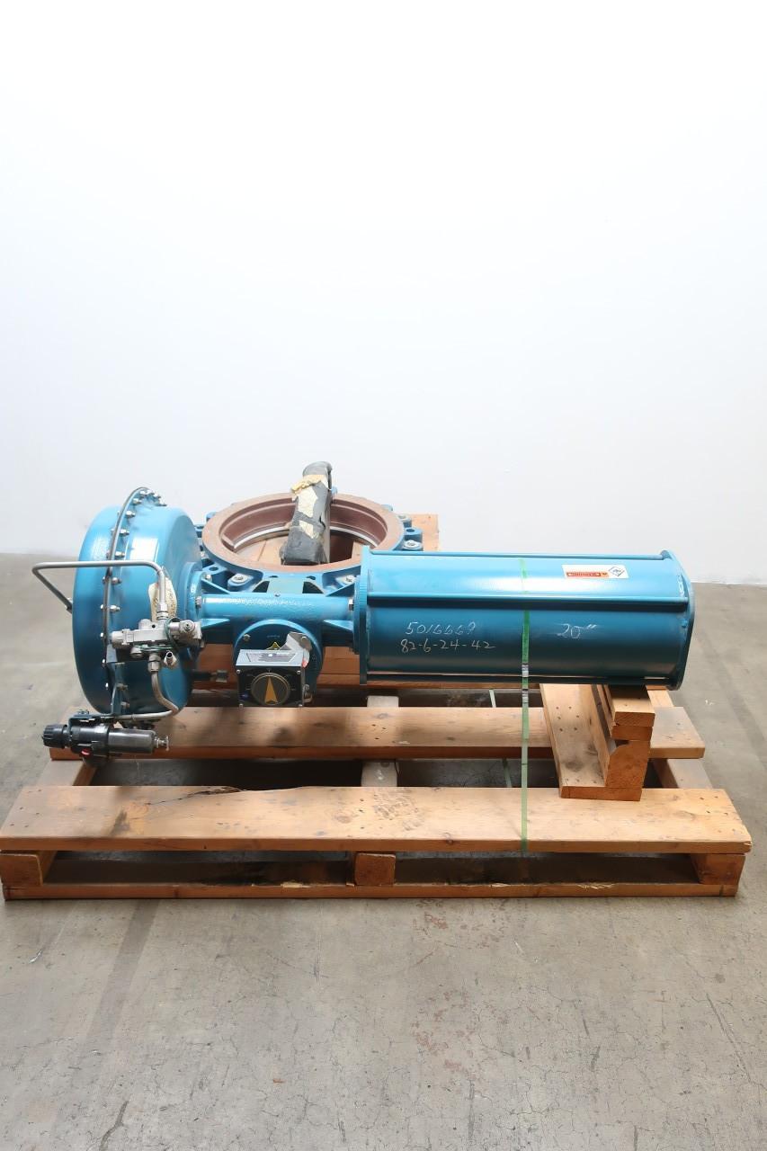 DEZURIK BHP BLX R300 PNEUMATIC LUGGED STEEL BUTTERFLY CONTROL VALVE 20IN 150