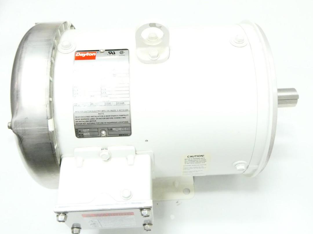 DAYTON 1TRY4 WASHDOWN MOTOR 184TC 3PH 5HP 1750RPM 208-230/460V-AC