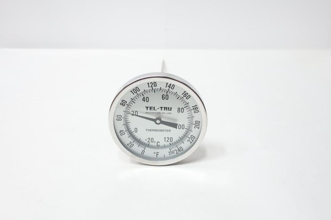 TEL-TRU 38101514 GT500R BIMETAL THERMOMETER 5IN DIAL 1/2IN NPT 15IN STEM 0-250F