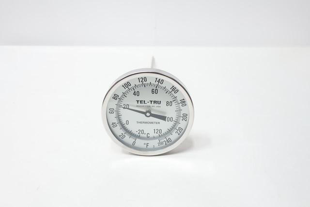 TEL-TRU 38101514 GT500R BIMETAL THERMOMETER 5IN DIAL 1/2IN NPT 15IN STEM 0-250F