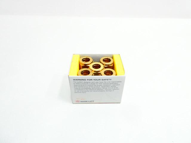 BOX OF 5 HAM-LET 762L B 1/2 BRASS TUBE FITTING 1/2IN