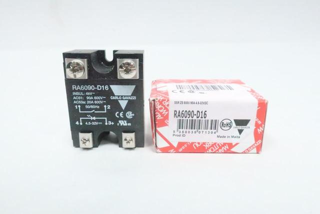 CARLO GAVAZZI RA6090-D16 SOLID STATE RELAY 4.5-32V-DC 90A AMP 600V-AC
