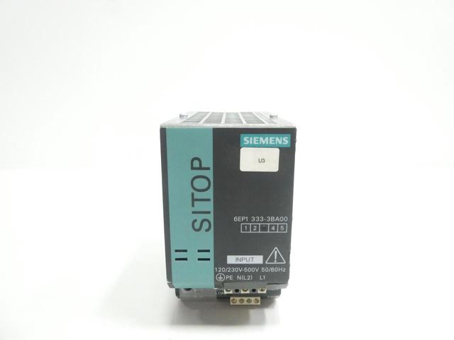 SIEMENS 6EP1333-3BA00 SITOP POWER SUPPLY 120-230/230-500V-AC 5A AMP 24V-DC