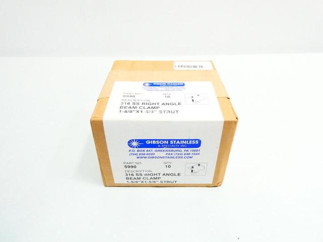 BOX OF 10 GIBSON 5990 RIGHT ANGLE BEAM CLAMP 1-5/8X1-5/8IN