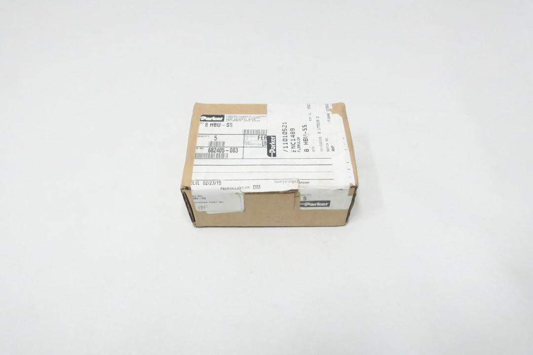 BOX OF 5 PARKER 8HBU-SS STAINLESS PIPE UNION 1/2IN TUBE