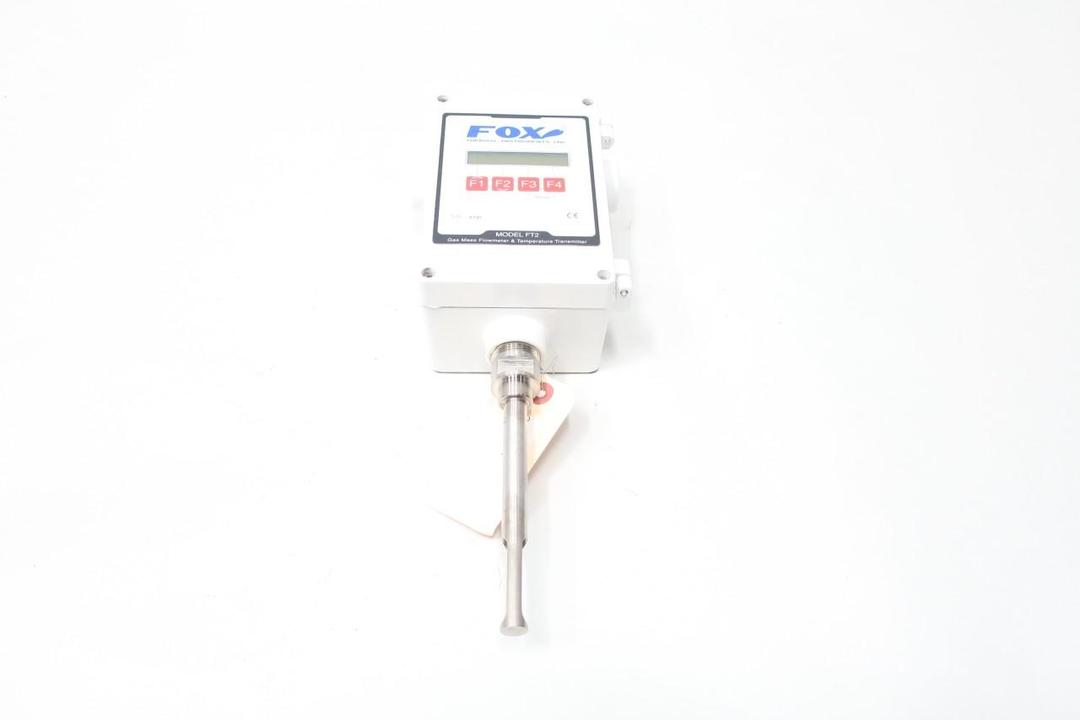 FOX FT2-041-E1 METHANE GAS MASS FLOWMETER/TEMPERATURE TRANSMITTER 24V-DC