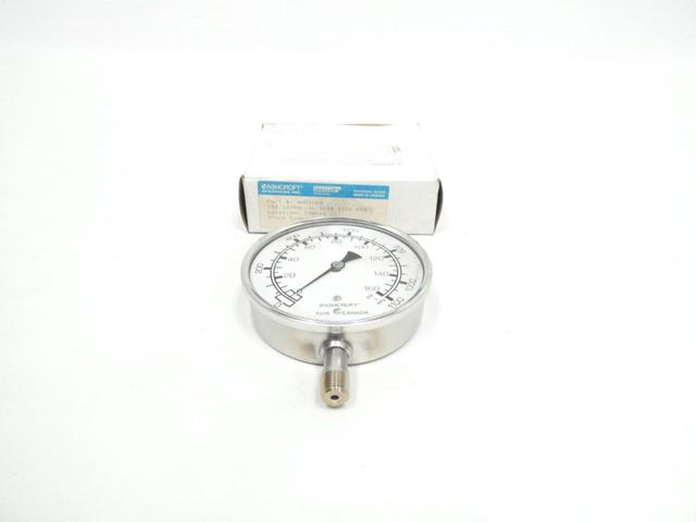 ASHCROFT 100-1008SL-2L-160# PRESSURE GAUGE 100MM 0-160PSI 1/4IN NPT