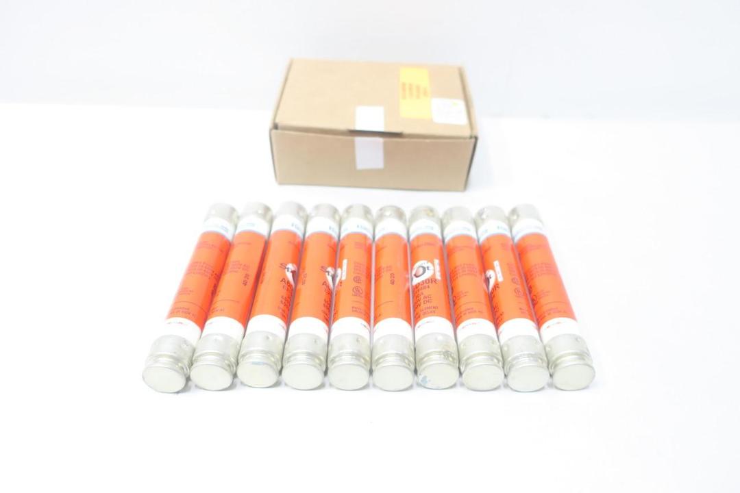BOX OF 10 FERRAZ SHAWMUT A6D30R TIME DELAY FUSE RK1 30A AMP 600V-AC