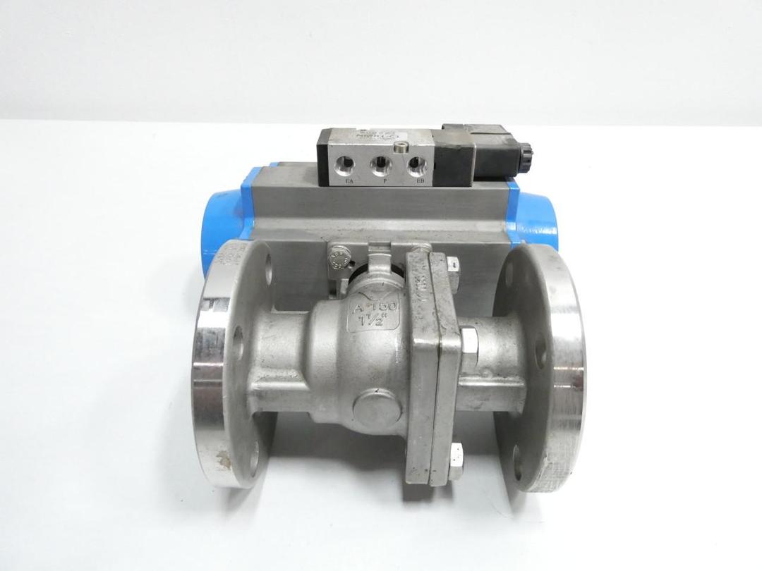 VALBIA 766000 PNEUMATIC STAINLESS FLANGED BALL VALVE 1-1/2IN 150