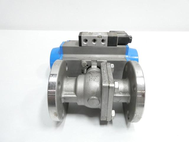 VALBIA 766000 PNEUMATIC STAINLESS FLANGED BALL VALVE 1-1/2IN 150