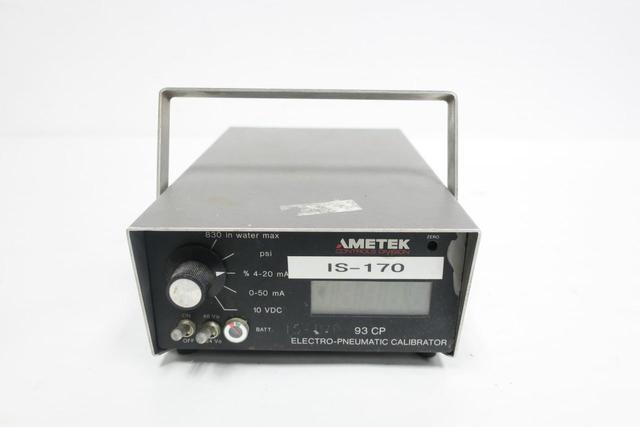 AMETEK 93CPMG00030ACA2 (6-2) ELECTRO-PNEUMATIC CALIBRATOR 830IN-H2O