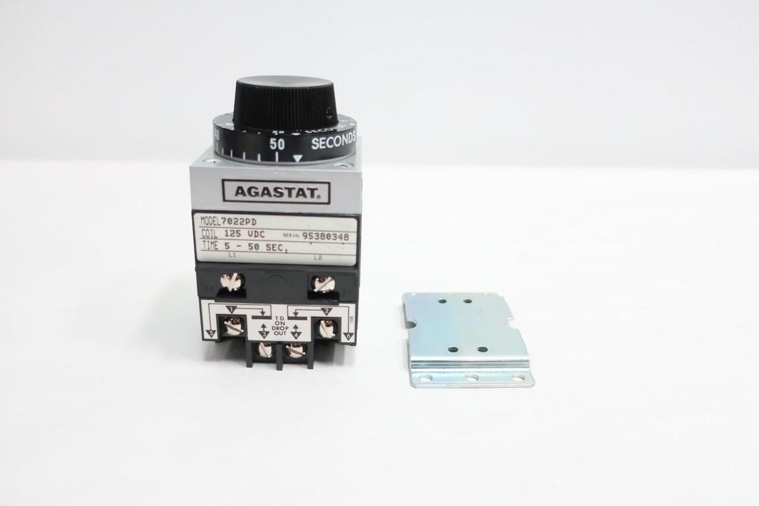 AGASTAT 7022PD TIME DELAY RELAY 5-50SEC 125V-DC