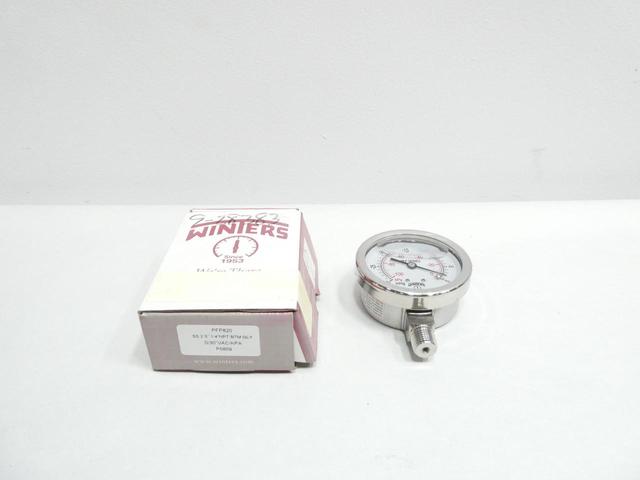WINTERS PFP820 PRESSURE GAUGE 0 TO -30IN-HG 2-1/2IN 1/4IN NPT
