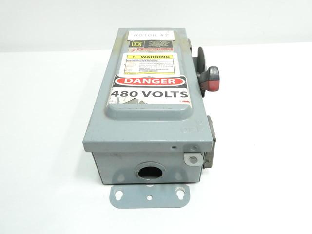 SQUARE D HU361A NON-FUSIBLE DISCONNECT SWITCH 3P 30A AMP 600V-AC/DC