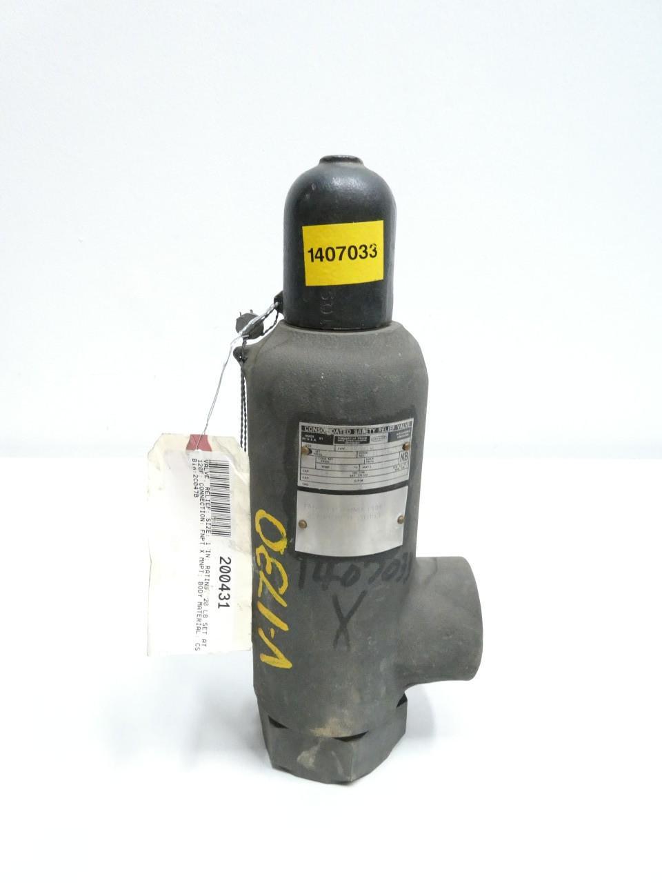 DRESSER 1970C-2 STEEL RELIEF VALVE 1IN X 1-1/2IN NPT 334LBS/HR 20PSI
