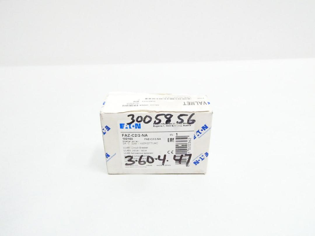 EATON FAZ-C2/2-NA MINIATURE CIRCUIT BREAKER 2P 2A AMP 277/480V-AC