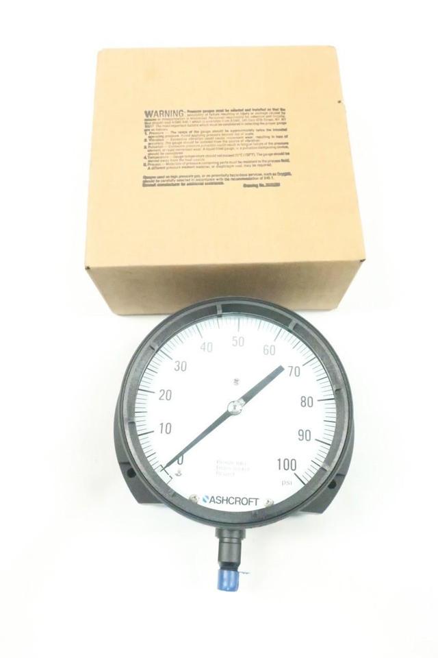 ASHCROFT 60-1010-A-02L-100# PRESSURE GAUGE 6IN 0-100PSI 1/4IN NPT