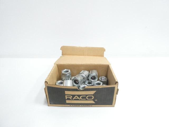 BOX OF 25 HUBBELL RACO 1502 STEEL 3-PIECE COUPLING CONDUIT FITTING 1/2IN