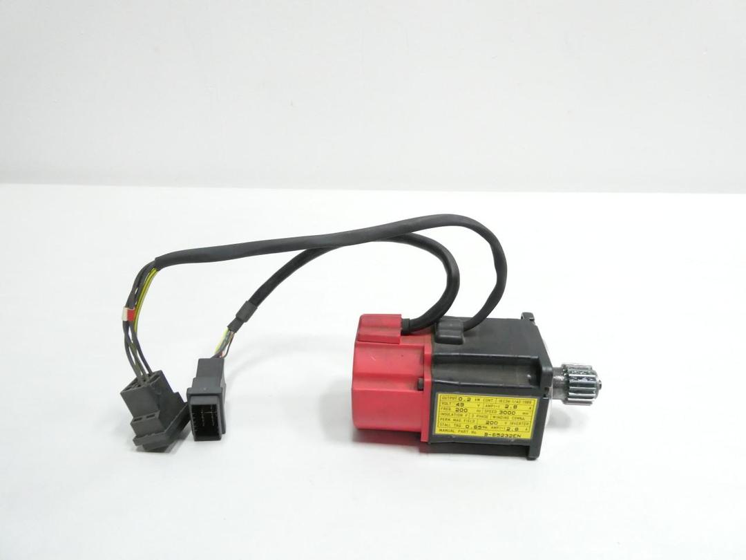 FANUC A06B-0113-B075#0008 SERVO MOTOR 3PH 0.2KW 3000RPM 0.65NM 200V-AC