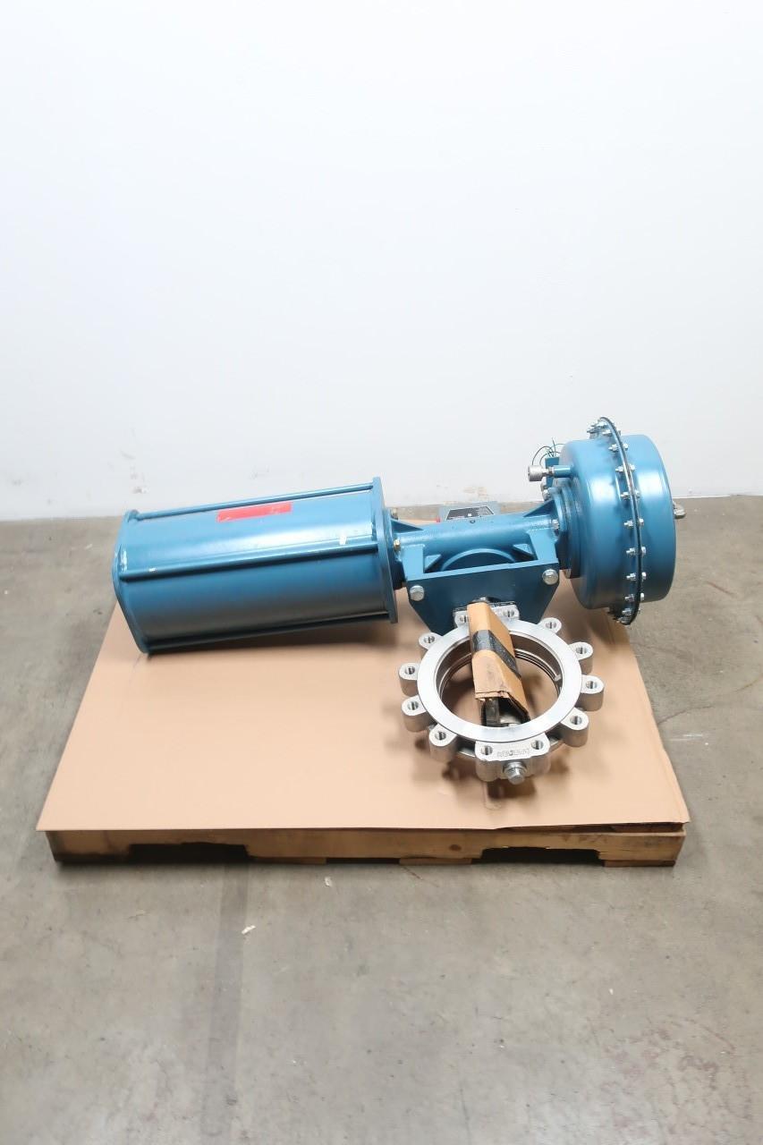 DEZURIK BHP BLX R300 PNEUMATIC STAINLESS LUGGED BUTTERFLY CONTROL VALVE 10IN 150