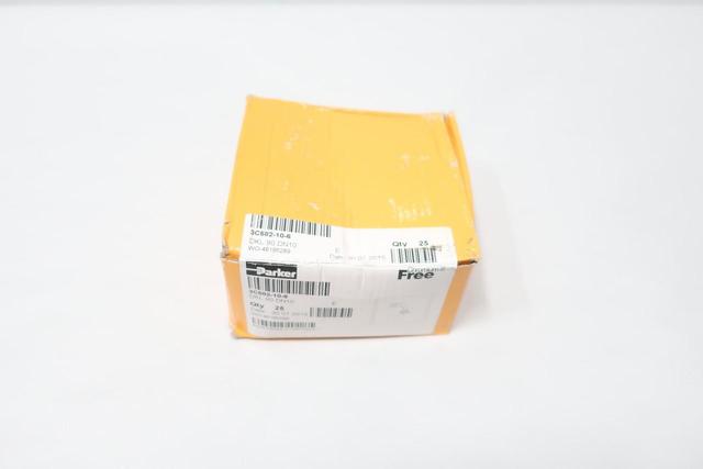 BOX OF 25 PARKER 3C582-10-6 HYDRAULIC ELBOW HOSE FITTING