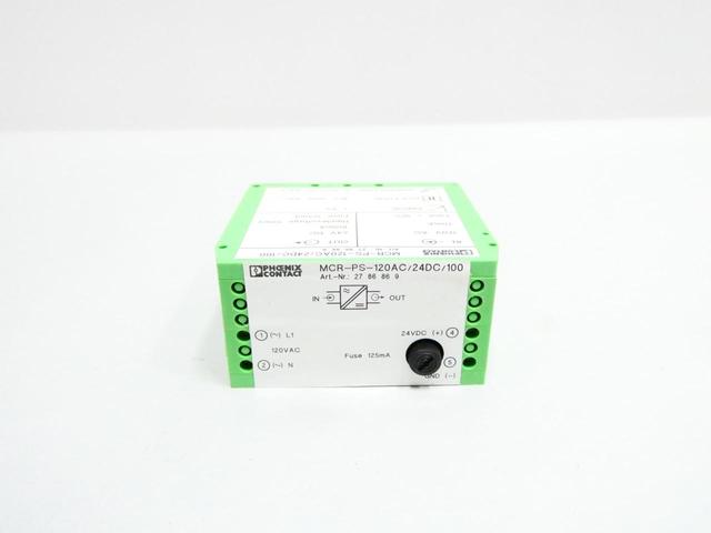 PHOENIX CONTACT MCR-PS-120AC/24DC/100 POWER SUPPLY 120V-AC 125MA 24V-DC