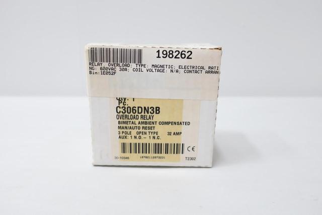 CUTLER HAMMER C306DN3B OVERLOAD RELAY 32A AMP