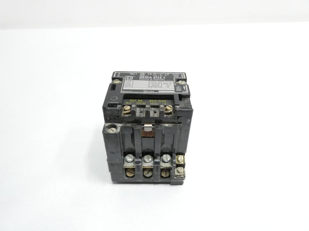 SQUARE D 8736 SC08 SIZE 1 REVERSING STARTER 480V-AC 10HP
