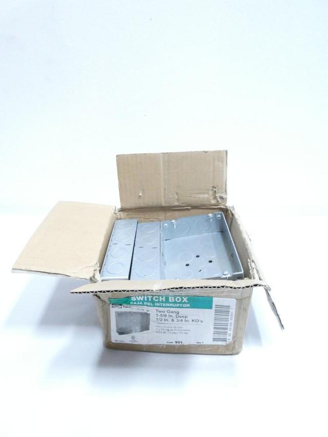 BOX OF 5 HUBBELL 951 TWO GANG SWITCH BOX 1-5/8IN DEEP