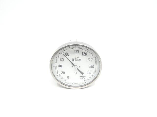 WEKSLER AF06 BIMETAL THERMOMETER 5IN 6IN 0-200F 1/2IN NPT