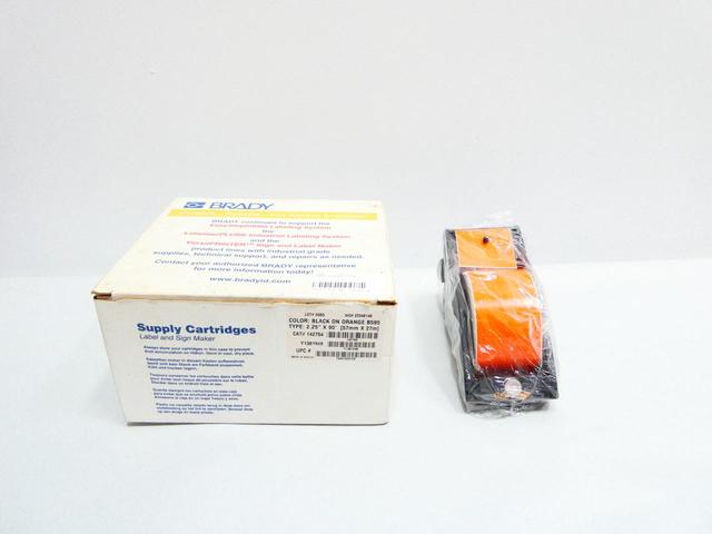 BRADY Y1381948 142754 B595 BLACK AND ORANGE VINYL LABEL 2.25IN X 90FT