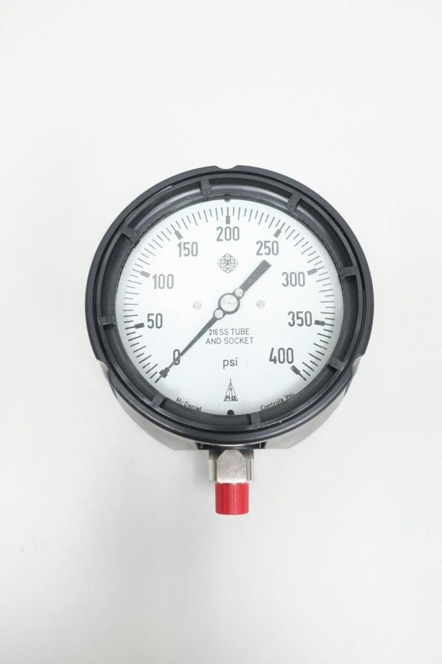 MCDANIEL CONTROLS MPB/SAH AB20627 PRESSURE GAUGE 4-1/2IN 0-400PSI 1/4IN NPT