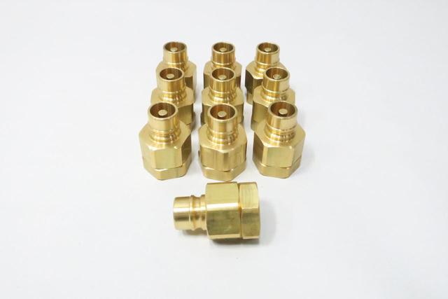 SET OF 10 PARKER BVHN12-12F HYDRAULIC QUICK BRASS COUPLING 3/4IN