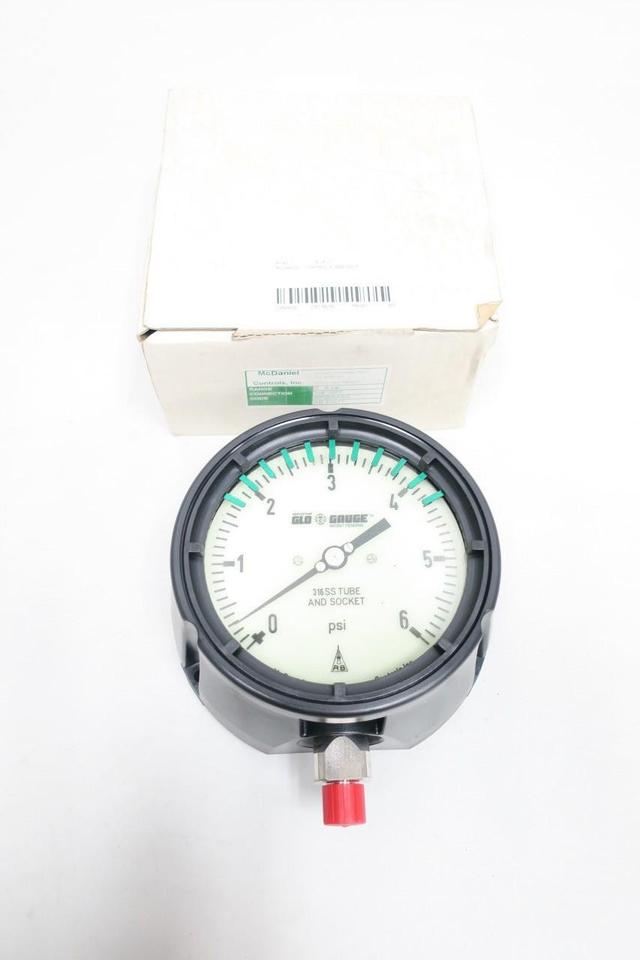 MCDANIEL CONTROLS MPB/SA6G AB21017 PRESSURE GAUGE 4-1/2IN 0-6PSI 1/4IN NPT