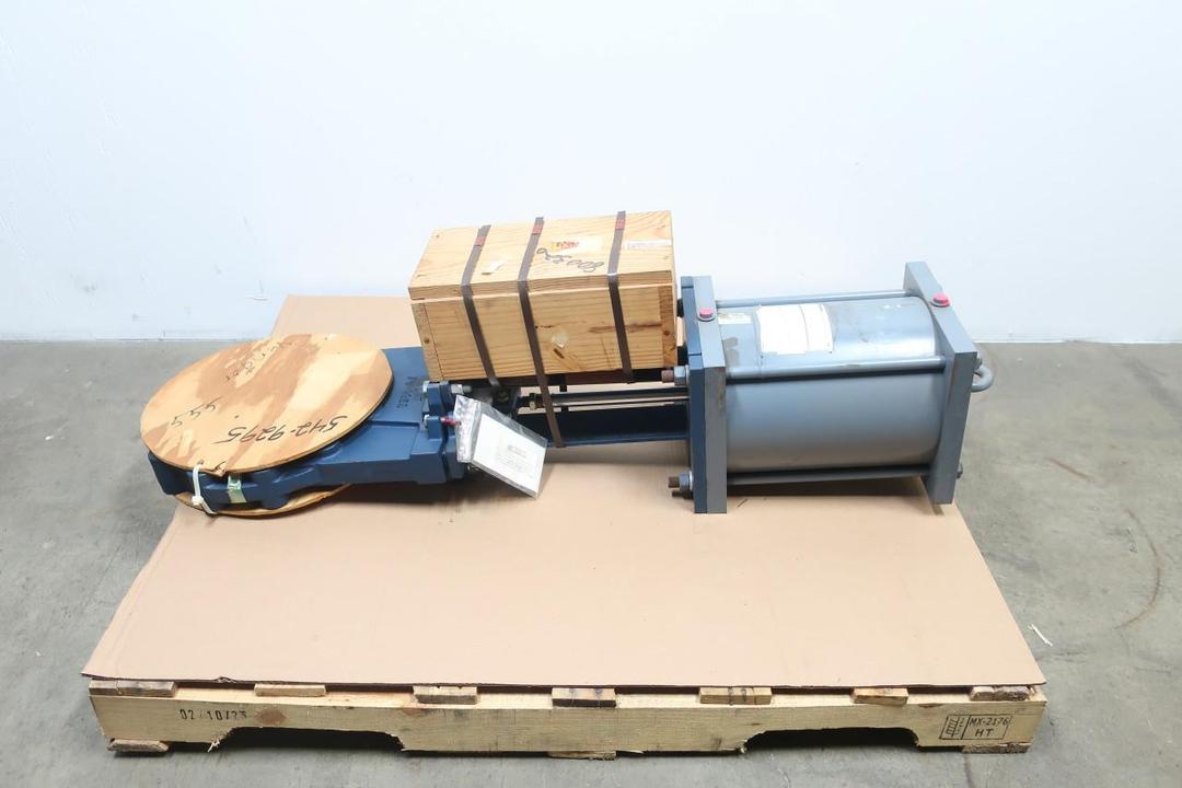 FABRI-VALVE C45D RP PNEUMATIC IRON FLANGED KNIFE GATE VALVE 10IN 150