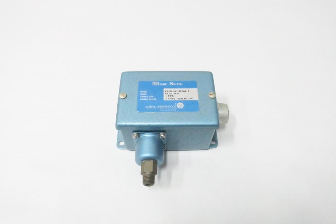 KOENIG PRETEMPCO P200-PF-82582-5 PRESSURE SWITCH 0-200PSI 125/250V-AC