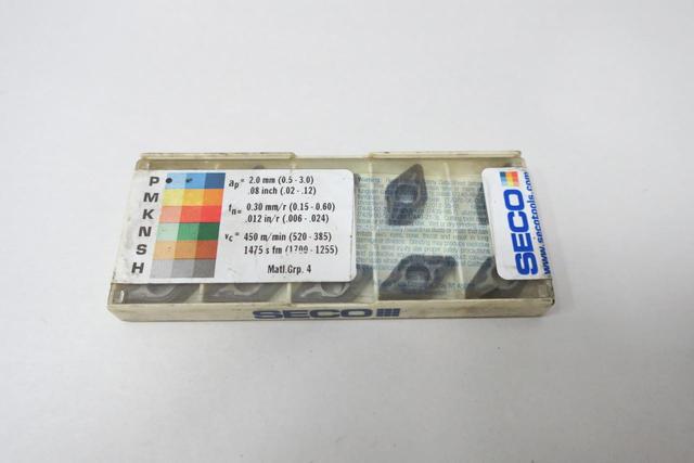PACK OF 10 SECO DNMU110412-M5 TP1500 CARBIDE INSERT