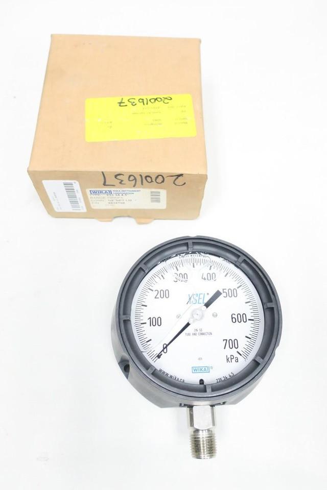 WIKA 9838708 PRESSURE GAUGE 4-1/2IN 1/2IN NPT 0-700KPA 233.34