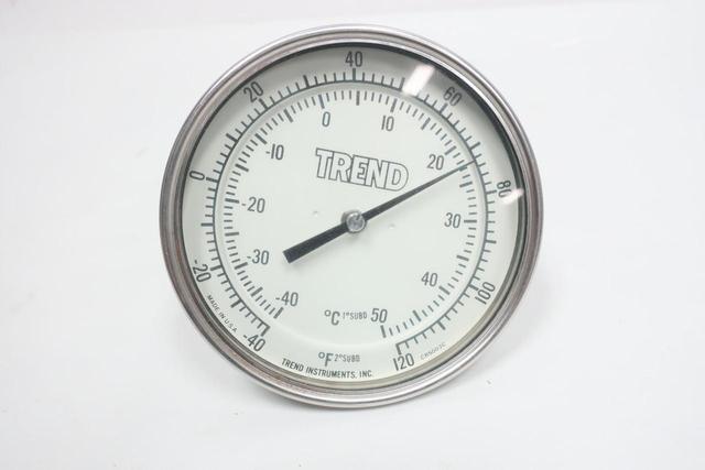 TREND 50 BIMETAL THERMOMETER 5IN 4IN -40-120/-40-50C 1/2IN NPT