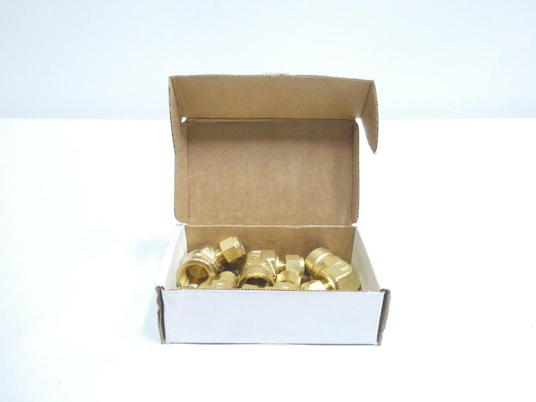 BOX OF 5 PARKER 6-8 DBZ-B BRASS ELBOW 1/2IN TUBE X 3/8IN NPT
