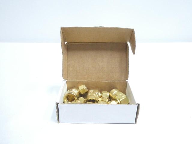 BOX OF 5 PARKER 6-8 DBZ-B BRASS ELBOW 1/2IN TUBE X 3/8IN NPT