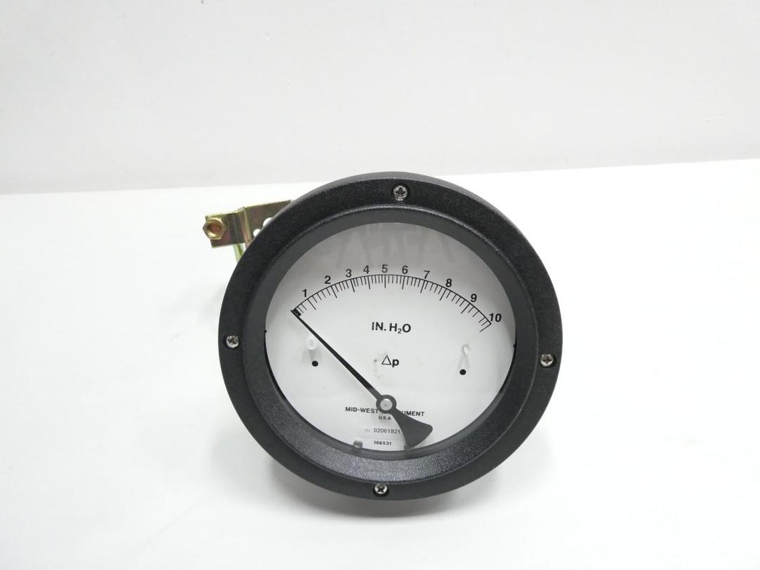 MID-WEST 130PC-23-FO PRESSURE GAUGE 4-1/2IN 1/4IN NPT 0-10IN-H2O
