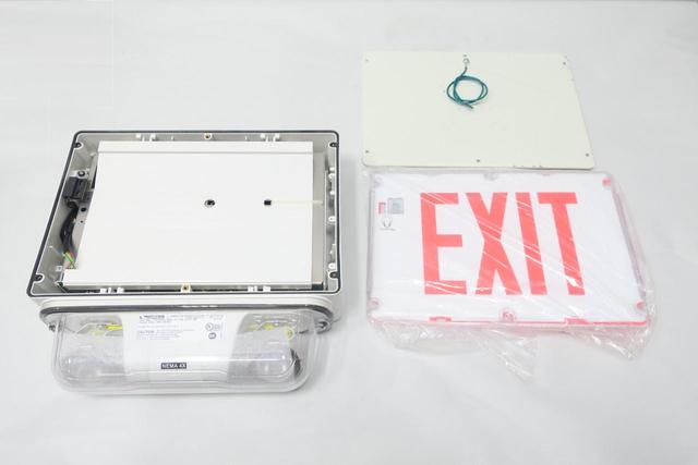 LIGHTALARMS WW-XV12E-1-R-D-4X/2-LD1-CW4 EMERGENCY LIGHT EXIT SIGN COMBINATION